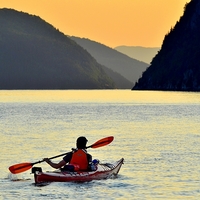 Couché de soleil Kayak de mer